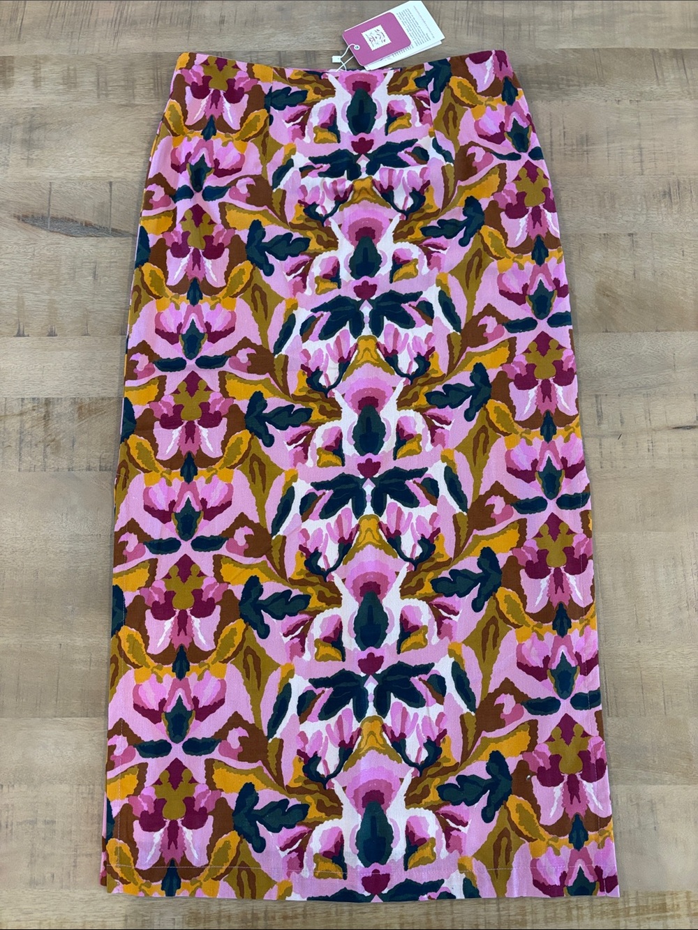 Beyond by Vera Floral Maxi Skirt Cotton/Linen Blend Large NWT Boutique $215 - Picture 5 of 10
